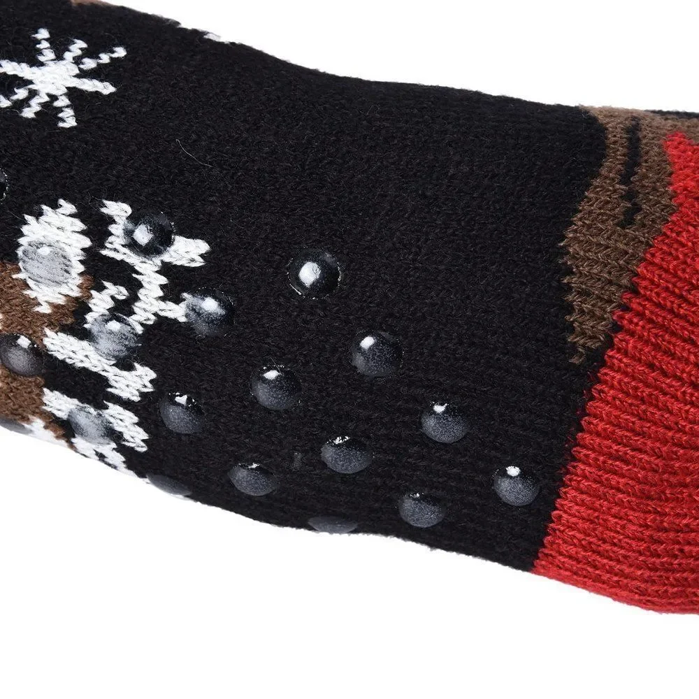 Reindeer Pattern Sherpa Lined Slipper Socks